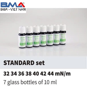 Bộ 7 chai mực thử đo sức căng bề mặt Arcotest Organic 30-44 dyne, 10ml